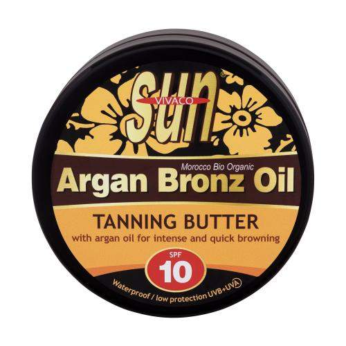 Vivaco Sun Argan Bronz Oil Tanning Butter SPF10 opalovací máslo s arganovým olejem pro rychlé zhnědnutí 200 ml
