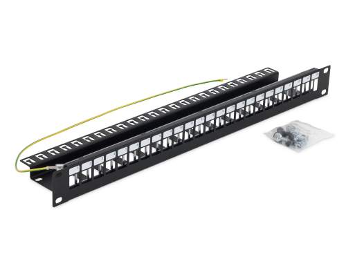 Triton 19' modulární patch panel 1U pro max. 24ks keystone,otvor 14,8x17,5mm , černý, RAB-PP-X10-A1