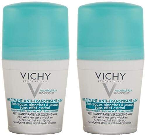 Vichy 48hodinový kuličkový antiperspirant proti bílým a žlutým skvrnám 2 x 50 ml