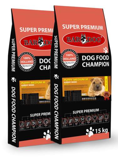 BARDOG PUPPY Medium 30/20 kuřecí maso pro střední plemena 2 x 15 kg