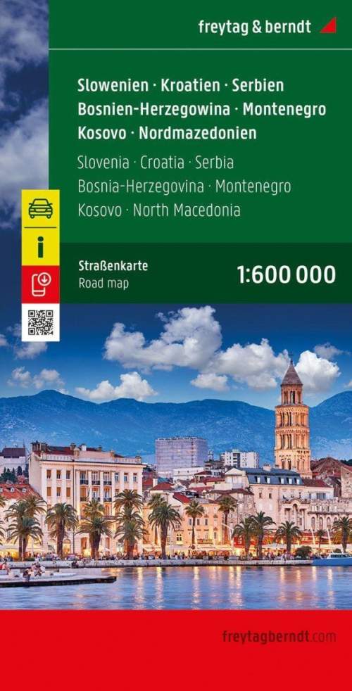 Automapa Slovinsko, Chorvatsko, Srbsko, Bosna a Hercegovina, Černá Hora 1:160.000