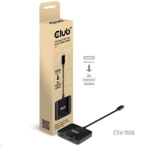 Club3D Video hub MST (Multi Stream Transport) USB-C 3.2 na HDMI 2.0, Dual Monitor 4K60Hz (CSV-1556)