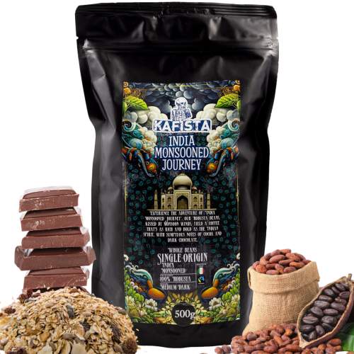 Kafista zrnková káva India Monsooned Journey 100% Robusta Fairtrade