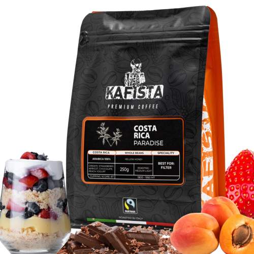 Kafista Výběrová káva Costa Rica paradise 100% Arabica Zrnková Káva 3x250g