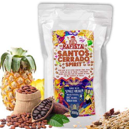 Kafista zrnková káva Santos Cerrado Spirit Natural 100% Arabica Fairtrade 1500g