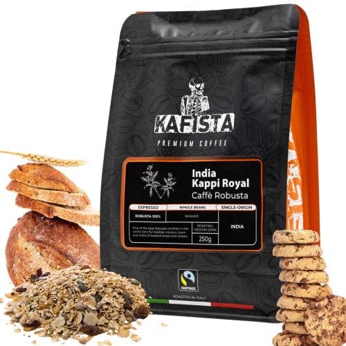 Kafista India Kappi Royal 100% Robusta Single Origin Káva zrnková káva 4x250g