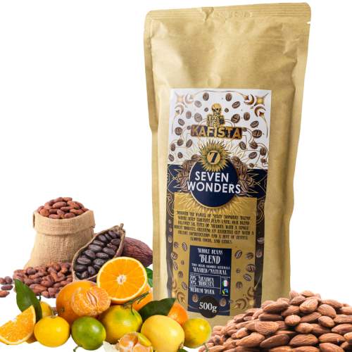 Kafista Zrnková Káva Seven Wonders Espresso Směs 70% Arabica 30% Robusta Fairtrade 2x500