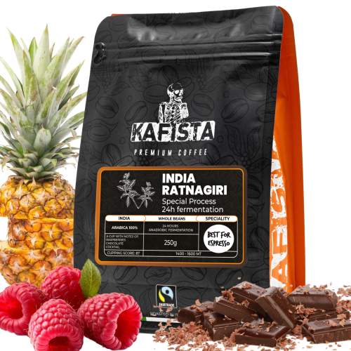 Kafista Výběrová káva India Ratnagiri Speciální proces anaerobní fermentace 24h Zrnková 100% Arabica