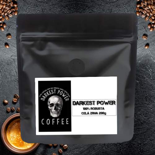 Guggenheimer Darkest Power Espresso 100% Robusta Silná crema celá zrna 200g