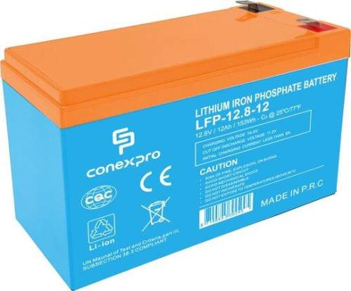 Conexpro baterie LiFePO4, 12.8V, 12Ah, Smart BMS (LFP-12-8-12)