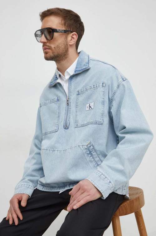 Calvin Klein Jeans Denim Pop Over Jacket Denim Light S