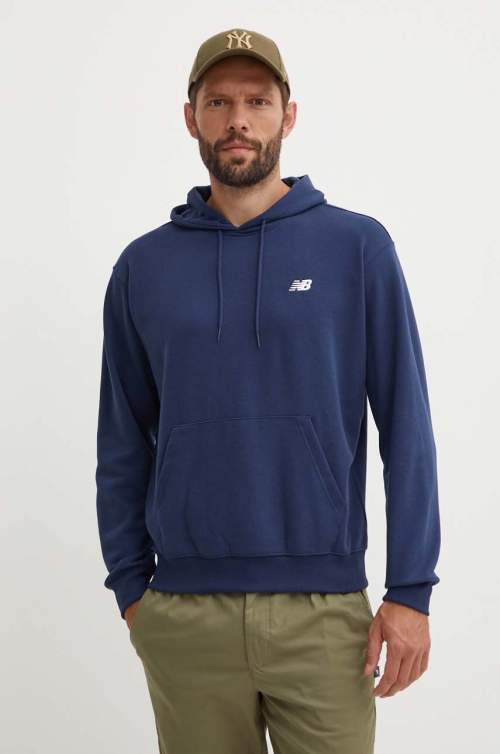 New Balance Sport Essentials Mikina pánská tmavomodrá barva s kapucí MT41508NNY