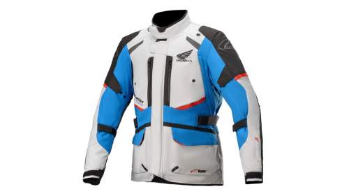 ALPINESTARS ANDES DRYSTAR HONDA kolekce, TECH-AIR 5 kompatibilní, bunda šedá/černá/modrá 2XL