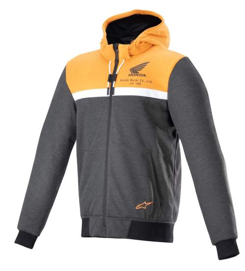 ALPINESTARS CHROME STREET HOODIE HONDA kolekceS černá/šedá/oranžová 2024 XL