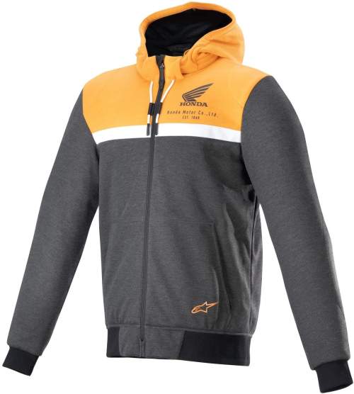 ALPINESTARS CHROME STREET HOODIE HONDA kolekceS černá/šedá/oranžová 2024 2XL