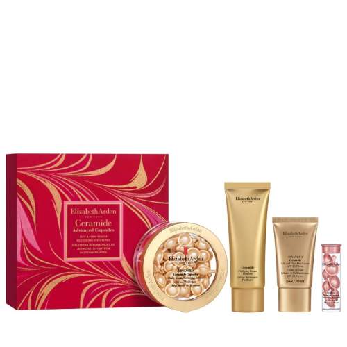 Elizabeth Arden Ceramide hydratační a vyživující sérum v kapslích 60 cps + čisticí krém na obličej 50 ml + liftingový krém SPF 15 15 ml + noční pleťové sérum v kapslích 7 cps kosmetická sada