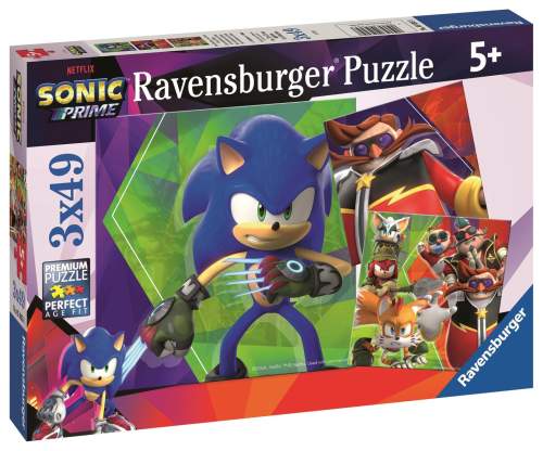 RAVENSBURGER Puzzle Sonic Prime 3x49 dílků