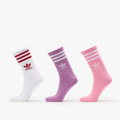 Adidas Crew Sock 3 Pack Preloved Purple/ Bliss Pink/ White L