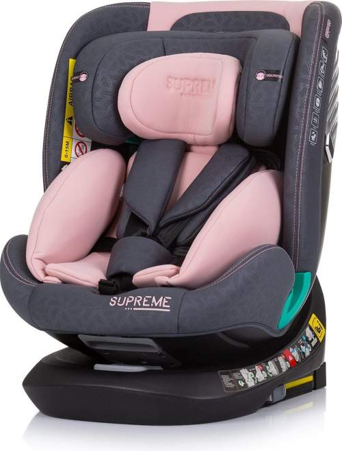 CHIPOLINO Supreme i-Size 40-150 cm Isofix 360 Flamingo