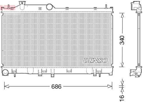 Chladič, chlazení motoru DENSO DRM36021