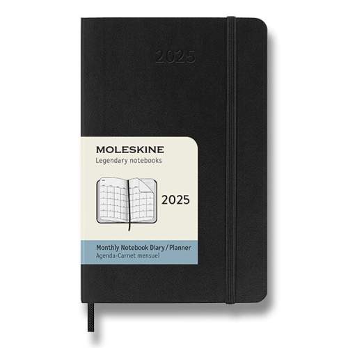 Moleskine Diář 2025 - měkké desky S, měsíční, černý