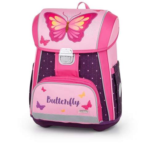 Oxybag Školní batoh PREMIUM COOL Motýl růžový