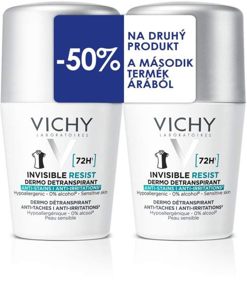 VICHY INVISIBLE Resist 72H Antiperspirant 2x50ml