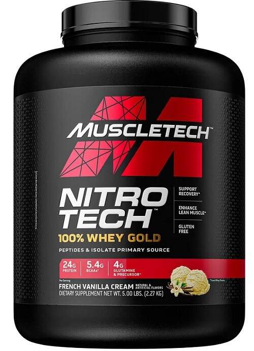 Muscletech nitro-tech 100% whey gold 2270 g francouzská vanilka