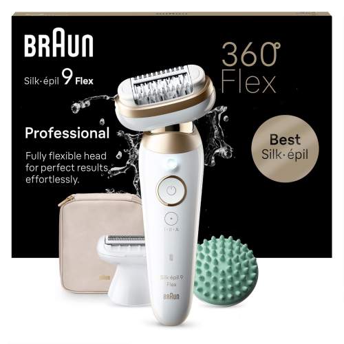 Braun Silk·épil 9 Flex 9-071 3D, Bílý/Zlatý