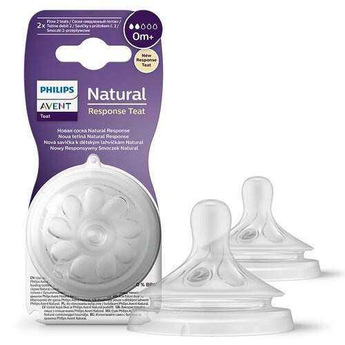 Philips AVENT Dudlík Natural Response 2 novorozenecký průtok 0m+, 2 ks