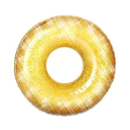 Mac Toys Nafukovací kruh donut třpytka 79 cm žlutý