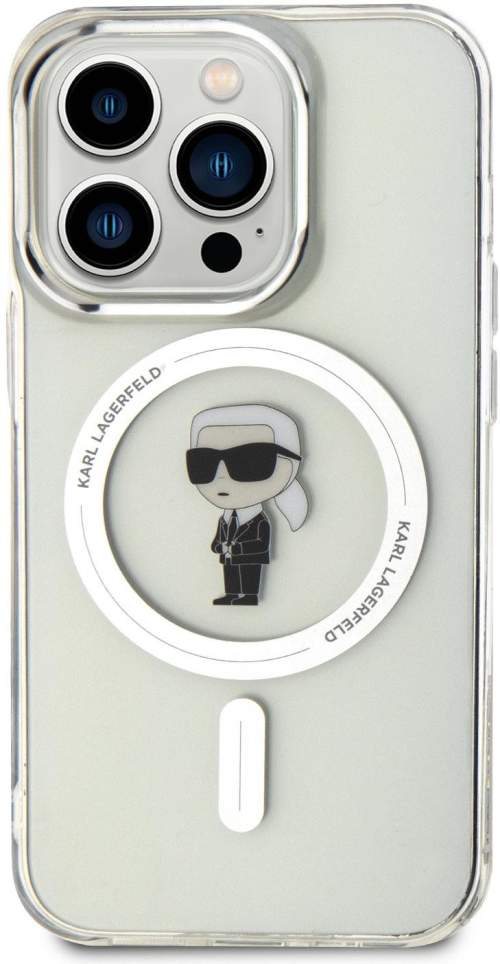 Karl Lagerfeld IML Ikonik MagSafe Zadní Kryt pro iPhone 15 Pro Transparent