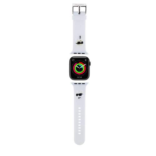 Karl Lagerfeld Karl and Choupette Head NFT řemínek Apple Watch 42/44/45/49 bílý