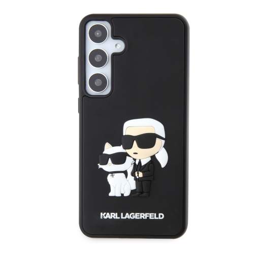 Karl Lagerfeld 3D Rubber Karl and Choupette kryt Samsung Galaxy S24+ černý