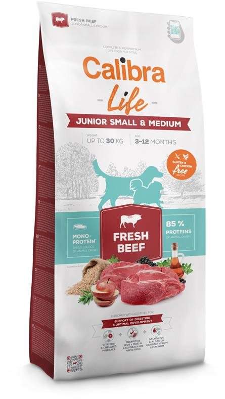 Calibra Dog Life Junior Small & Medium Fresh Beef 12 kg