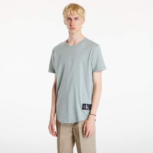 Calvin Klein Jeans Badge Turn Up Short Sleeve T-Shirt Slate Gray L