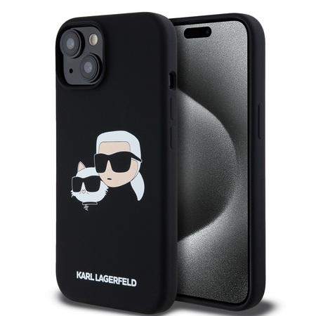 Karl Lagerfeld Liquid Silicone Double Heads Magsafe zadní kryt iPhone 15 černý