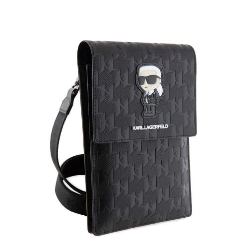 Karl Lagerfeld Saffiano Monogram Wallet Bag Ikonik NFT pouzdro černý