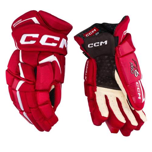 CCM Rukavice Jetspeed FT6 Pro SR, červená-bílá, Senior, 13", Bílá-Červená