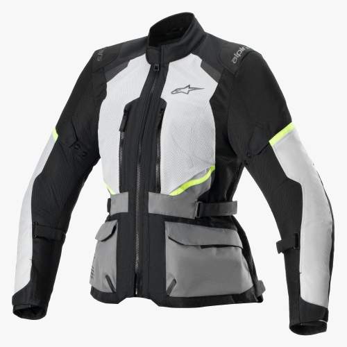 ALPINESTARS STELLA ANDES AIR DRYSTARS, dámská, světle šedá/tmavě šedá/černá/žlutá fluo, 2024, vel. L