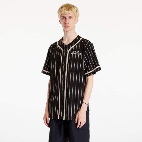 New Era Tričko Pinstripe Jersey Black/ Stone M