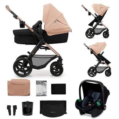 KINDERKRAFT Kočárek kombinovaný Moov 2 3v1 Sand Beige pěnová kola