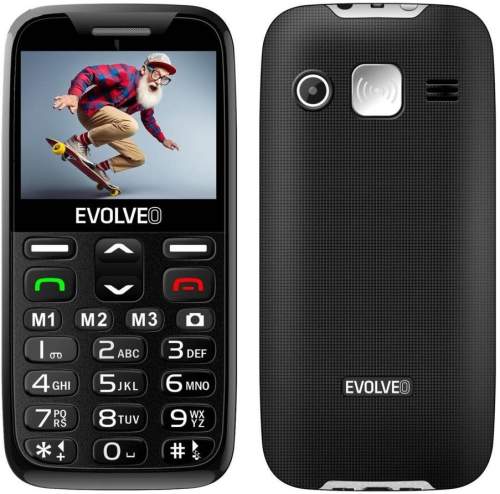 EVOLVEO EasyPhone XR, mobilní telefon pro seniory s nabíjecím stojánkem, černá