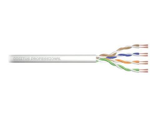 DIGITUS Propojovací kabel CAT 5e U-UTP, surová délka 305 m, papírová krabička, AWG 26,7, PVC, simplex, barva šedá