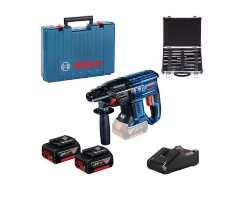 Bosch GBH 180-LI + 11dílná sada vrtáků SDS plus + 2× GBA 18V 4.0Ah v kufříku 0.615.990.M33