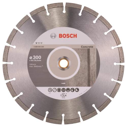 BOSCH Diamantový dělicí kotouč Standard for Concrete 300 x 20/25,40 x 2,8 x 10 mm 2.608.602.543