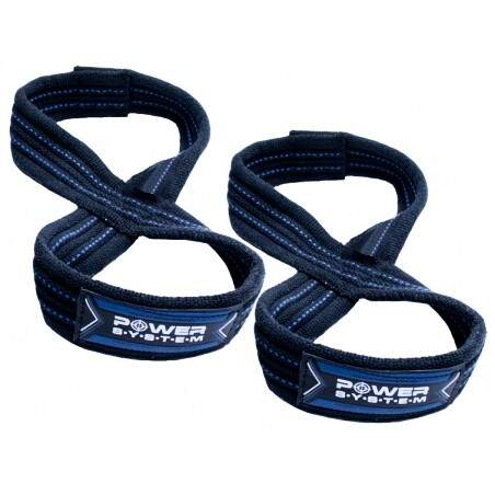 Power System Lifting Straps Figure 8 Silové Popruhy Trhačky Modré S/M