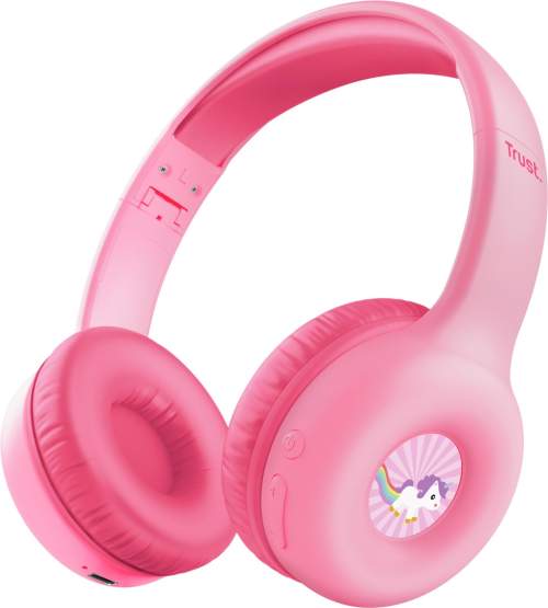 Trust NOUNA Wireless Kids headphones růžová