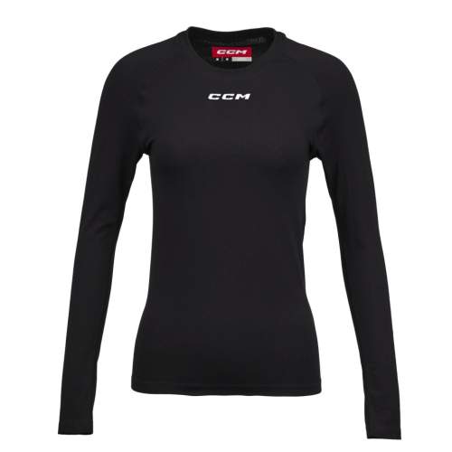 CCM Dámské kompresní tričko LS Training Tee Black Senior XS