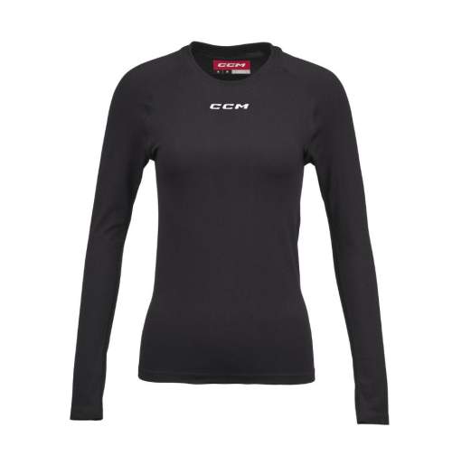 CCM Dámské kompresní tričko LS Training Tee Black Senior L